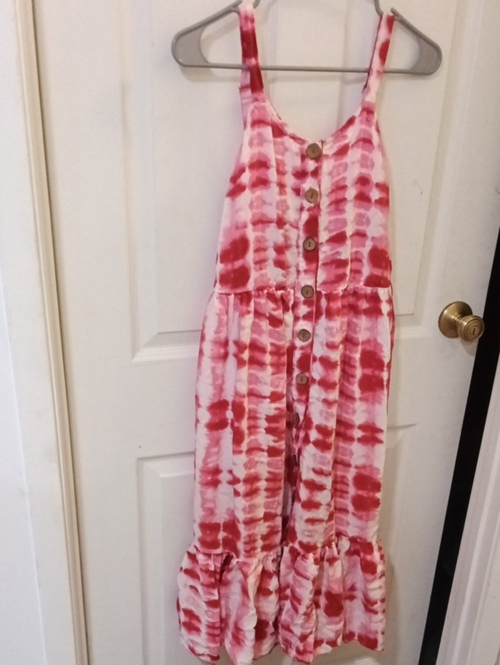 Magic Pink and White Tie-Dye Ruffle Sundress